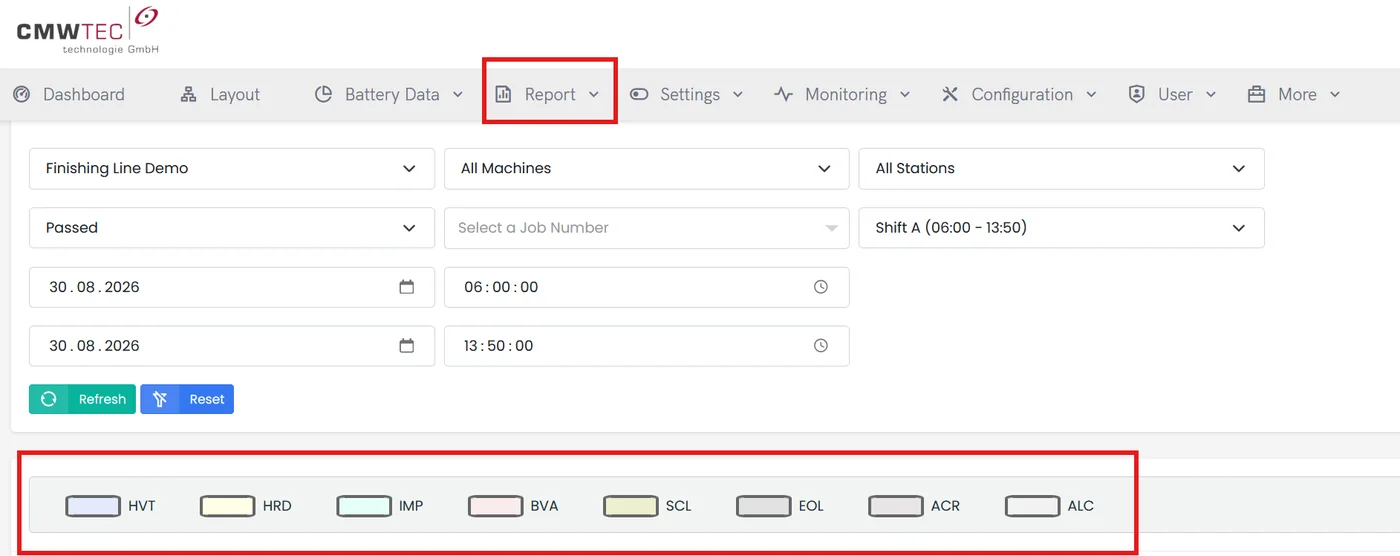 Data Manager report filter